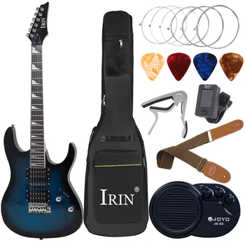 IRIN elektromos gitár juhartest 6 húros Guitarra 24 Frets elektromos gitár táskahúrokkal Tuner heveder erősítő 6,35 mm-es kábelalkatrészek