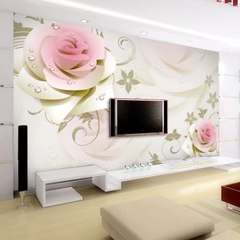 beibehang Modern Luxury 3D tapéta papel de parede 3d falfestmény papel de parede fotó virágok fali papírból Lakberendezés