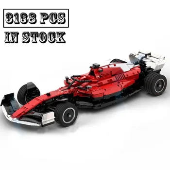Új MOC-161909 F1 SF-23 Las Vegas GP festés 1:8 méretarányú Formula 1 versenyautó modell Építők blokk kockák játékok születésnapi ajándékok