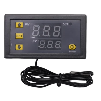 W3230 szondavonal 20A digitális hőmérséklet-szabályozó LED kijelző termosztát hő / hűtés vezérlő műszer, AC110-220V 1500W