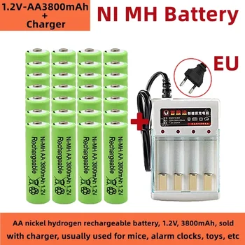 AA nikkel-hidrogén újratölthető akkumulátor, 1.2V, 3800mAh, töltővel együtt kapható, általában egerekhez, ébresztőórákhoz, játékokhoz stb. használják