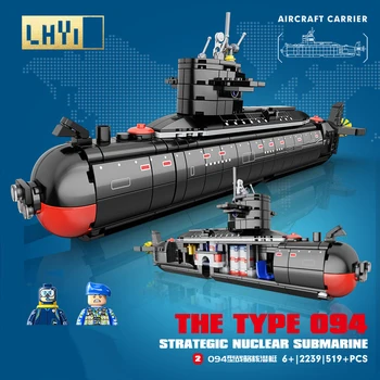 Katonai A 094-es típusú stratégiai nukleáris tengeralattjáró építőelemek készlet Klasszikus haditengerészeti hajók Hajó Hadihajó kockák Modell Gyerekjátékok