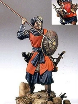 1/32 54mm ősi harcos lándzsaállvánnyal Gyanta figura Modell készletek Miniatűr gk Szétszerelés Festetlen