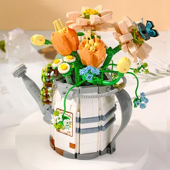 2024 Újboros- és vizeskanna – cserepes virágcsokor, építőelemek, gyerek puzzle összeállítás, kis részecske nappali dekoráció