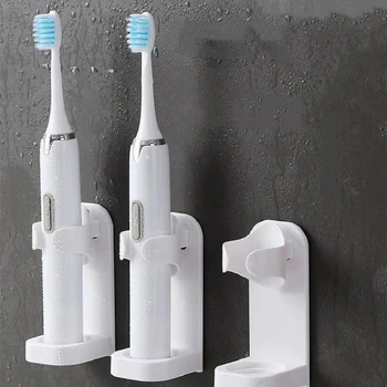 1PC fogkefe állvány állvány Rack szervező Elektromos öntapadó fogkefe Falra szerelhető tartó Helytakarékos fürdőszobai kiegészítők