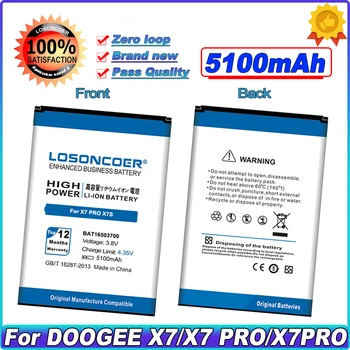 LOSONCOER 5100mAh BAT16503700 akkumulátor Doogee X7PRO X7S X7 PRO X7 nagy kapacitású telefon akkumulátor ~ raktáron