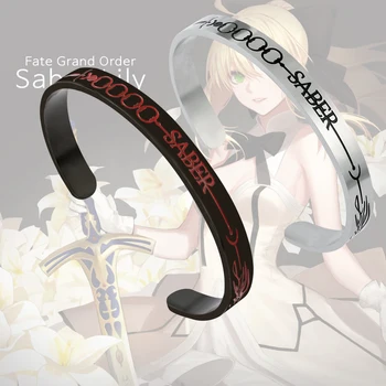 Anime játék Sors/tartózkodás Éjszakai rozsdamentes acél karkötő Sors/Zéró sors/Grand Order karkötő Nero Saber Cosplay fekete karkötő ajándékok