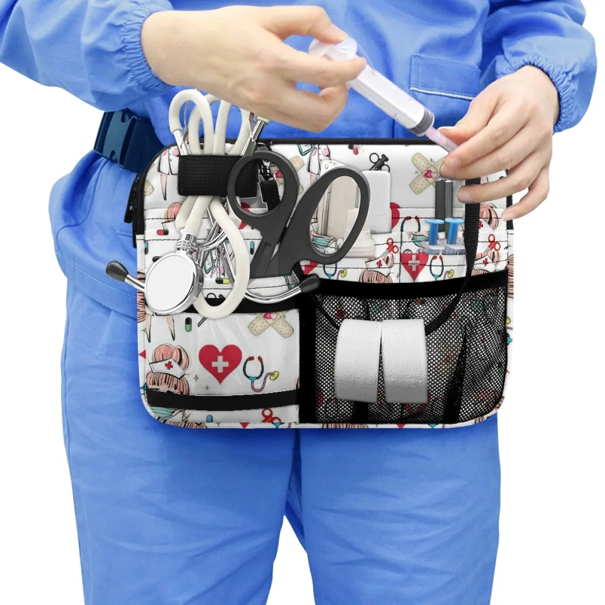  Új EMT EMS mentősök mintája többrétegű kétrétegű belső zsebek derékcsomag kényelmes fogantyú munka nővér zseb crossbody táska - 3