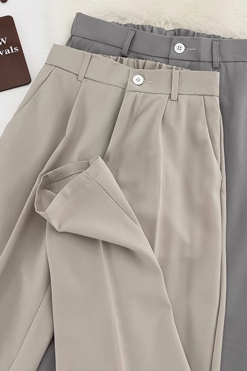 Új férfi öltöny nadrág Slim Business Office Rugalmas derék vastag fekete szürke Classic nadrág Koreai nadrág férfi Plus méret 36 H67 - 5