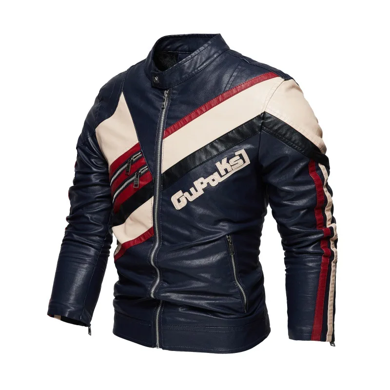 Új rövid bőrdzseki férfi divat motorkerékpár bőrdzseki téli gyapjú sűrített kabát meleg motoros dzseki férfi - 0