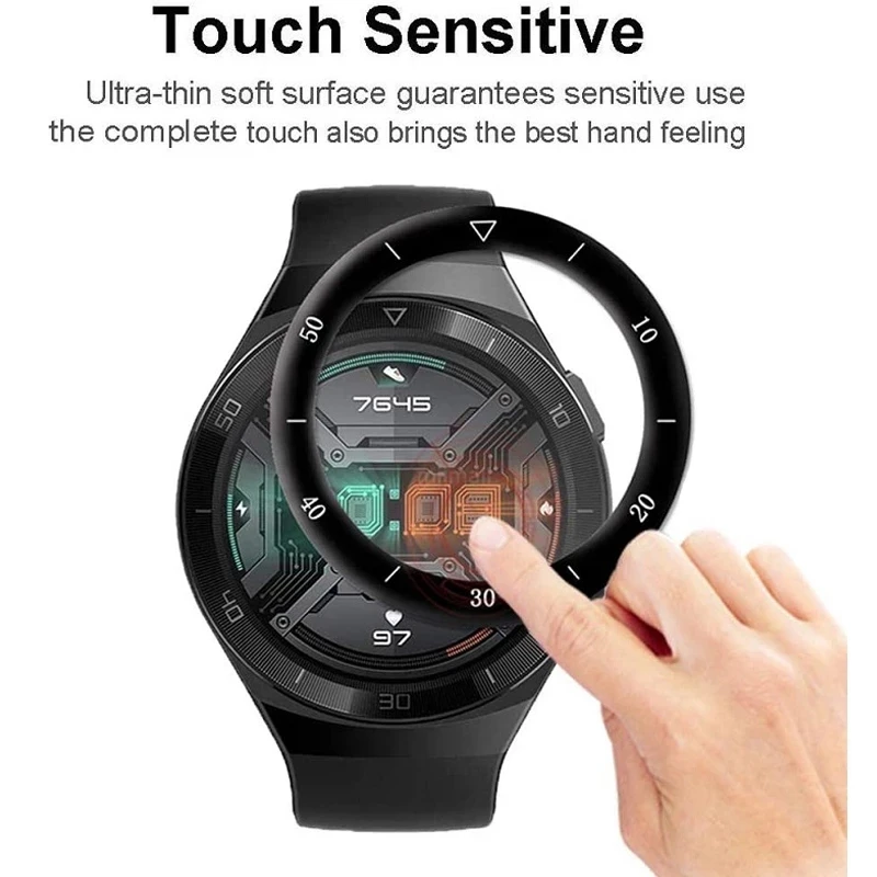 Új ultravékony, ívelt edzett üveg a Huawei Watch GT 2E HD átlátszó karcvédő fóliához Huawei GT2E képernyővédő fólia - 1