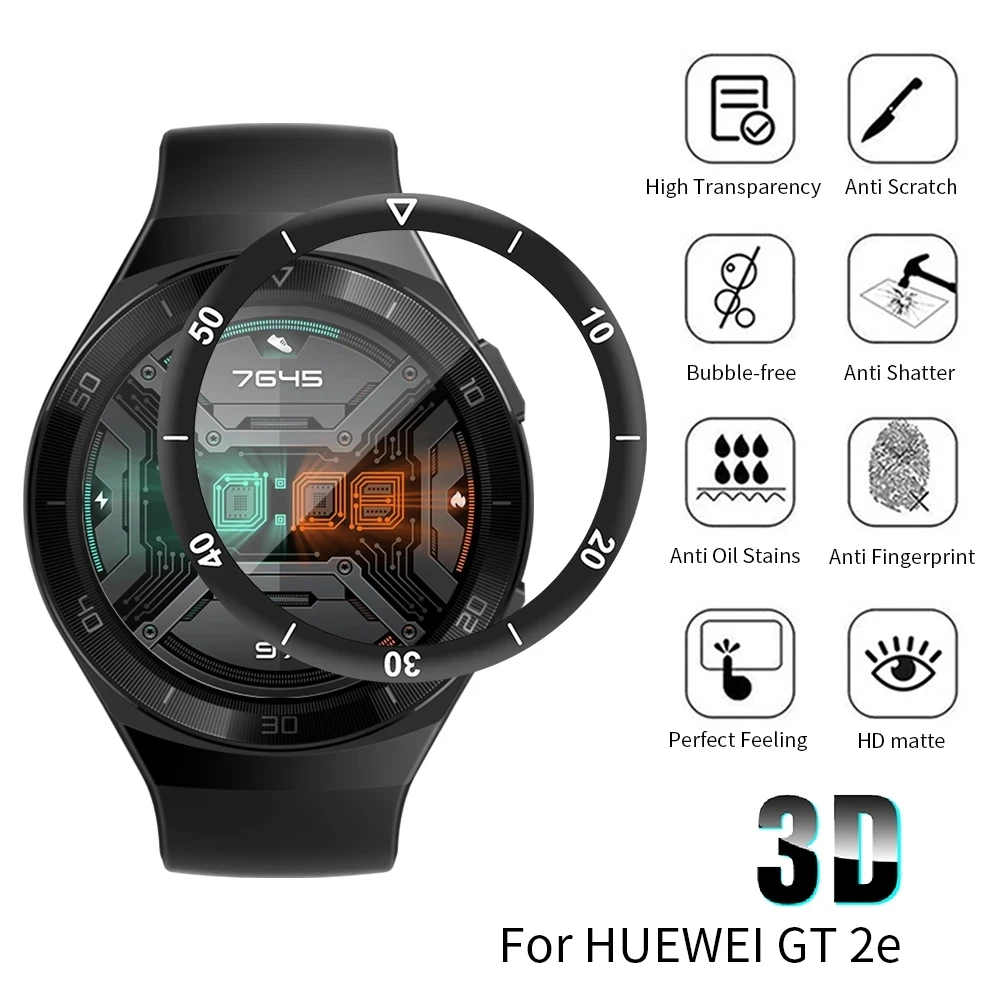 Új ultravékony, ívelt edzett üveg a Huawei Watch GT 2E HD átlátszó karcvédő fóliához Huawei GT2E képernyővédő fólia - 2