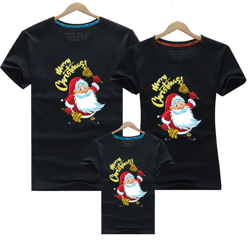 Újévi anya lánya ruhák felnőtt gyerek póló rövid ujjú pamut rajzfilm nyomtatás karácsonyi családi hozzáillő ruhák - 4