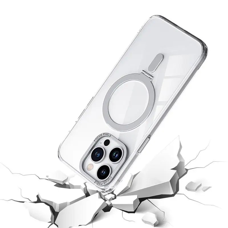  ütésálló TPU leejtésgátló tok iPhone 14promax vezeték nélküli mágneses luxus telefonhéjhoz ujjgyűrűs tartóval - 4